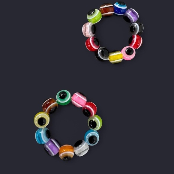 Evil Eye Bead Rings - Picture 3 of 3